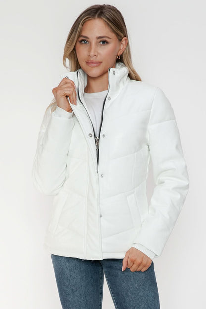 Snobbish Pocketed Zip Up Turtleneck Puffer Jacket