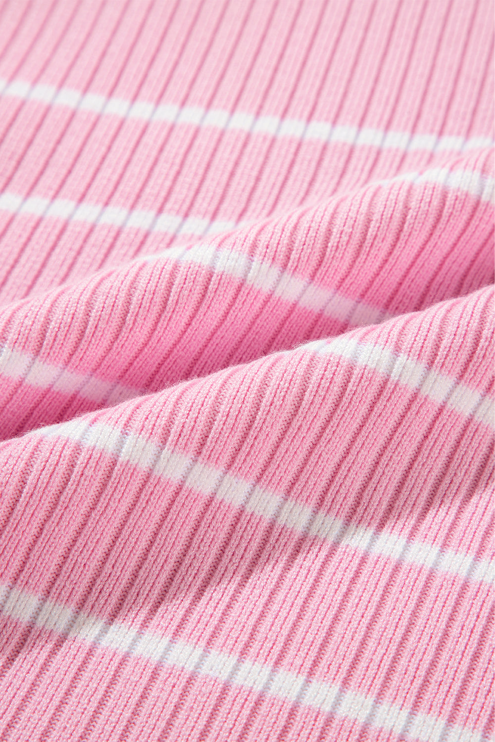 Chic pink striped ribbed plus-size tee for ultimate comfort