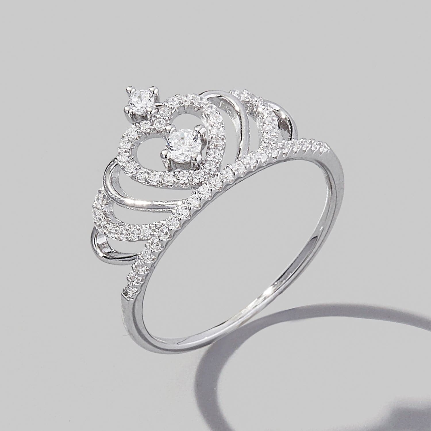 Crown Shape Zircon 925 Sterling Silver Ring.