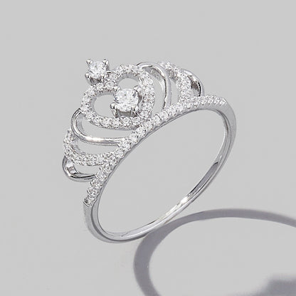 Crown Shape Zircon 925 Sterling Silver Ring.