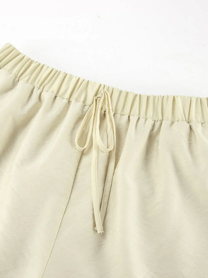 Ruffled V-Neck Top and Shorts Set