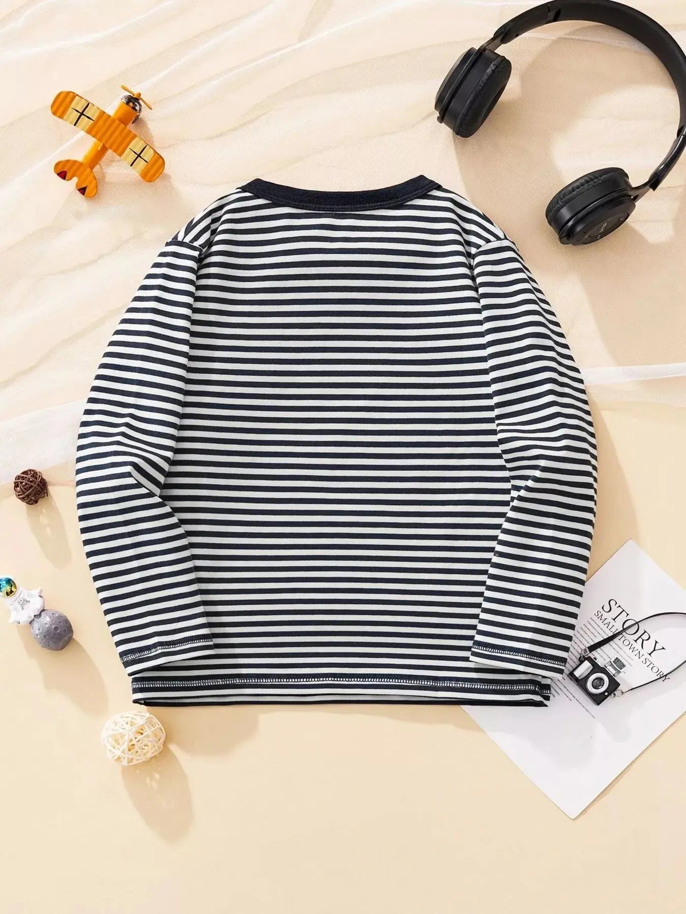 Kids Striped Helicopter Long Sleeve T Shirt For Boys And Girls Simply Love