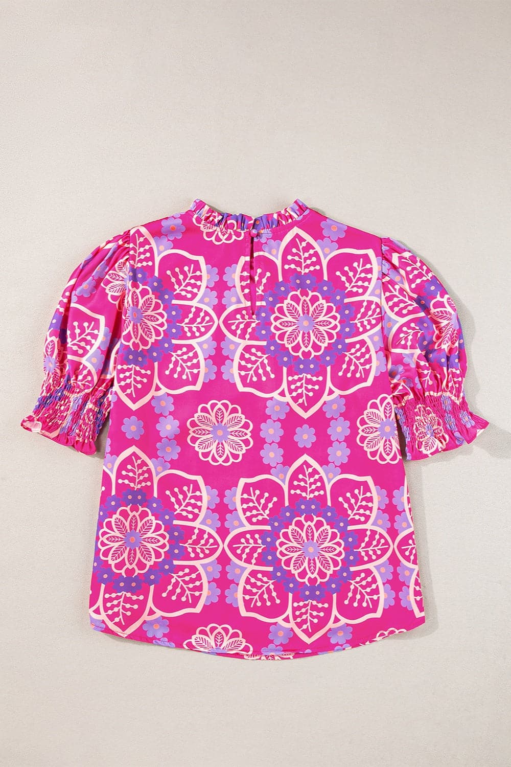 Printed Round Neck Half Sleeve Blouse.