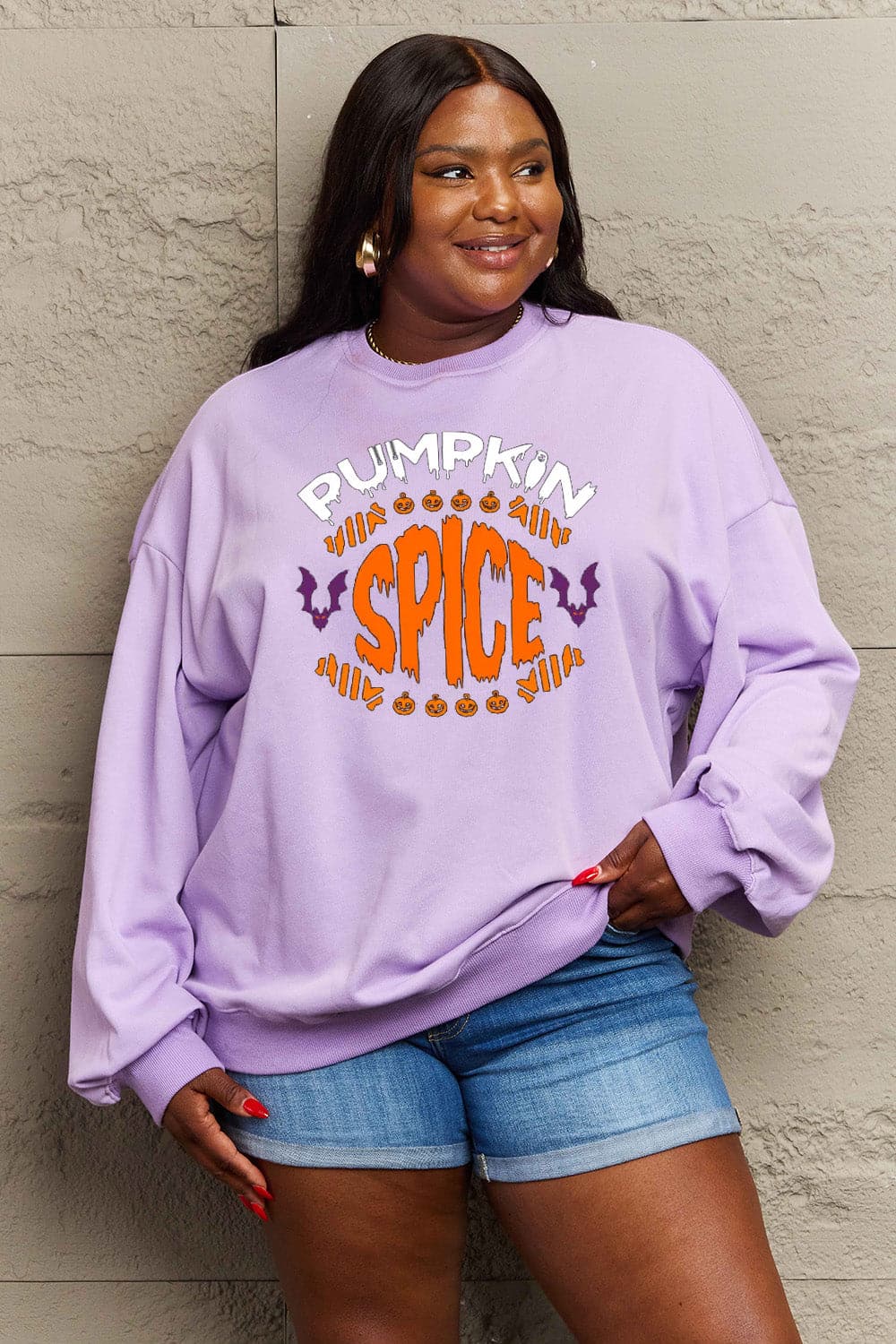 Simply Love Full Size PUMPKIN SPICE Graphic Sweatshirt.