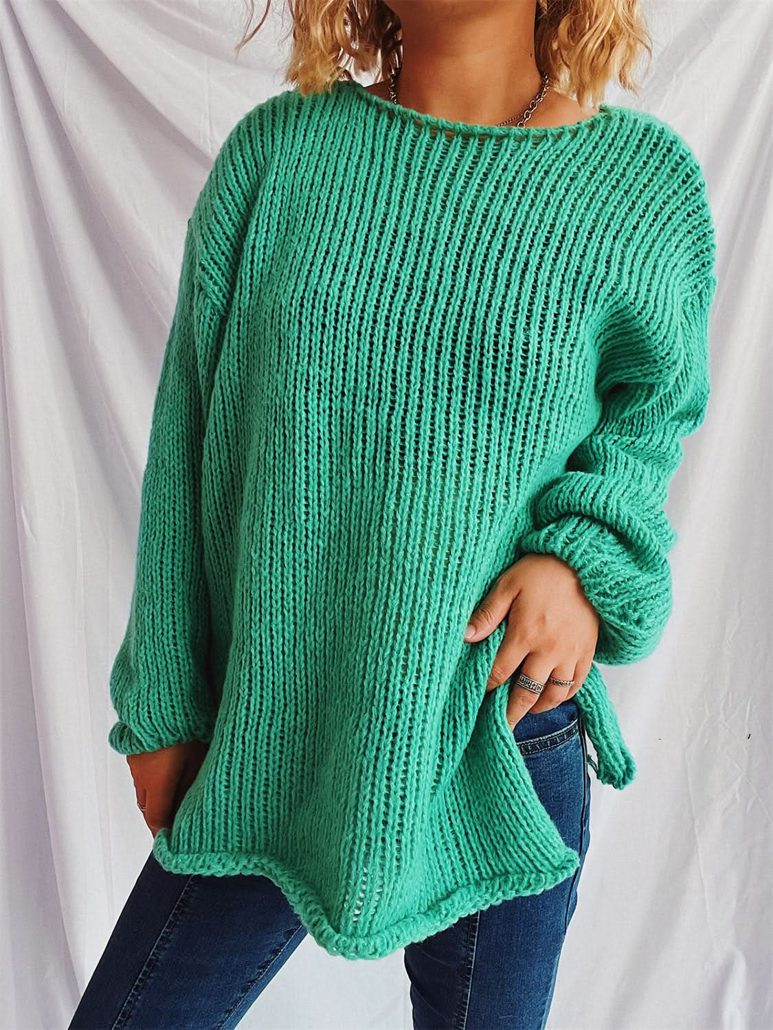 Chic boat neck sweater for women