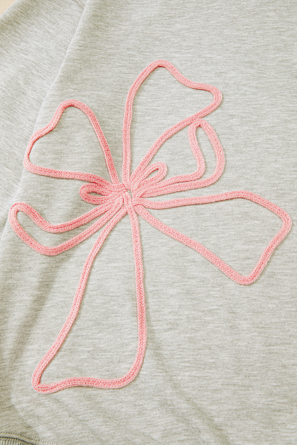 Light Grey Plus Size Embroidered Drop Shoulder Sweatshirt