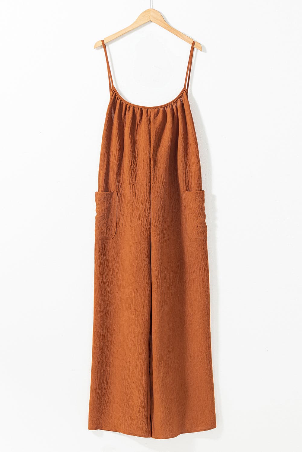 Scoop Neck Spaghetti Strap Jumpsuit.