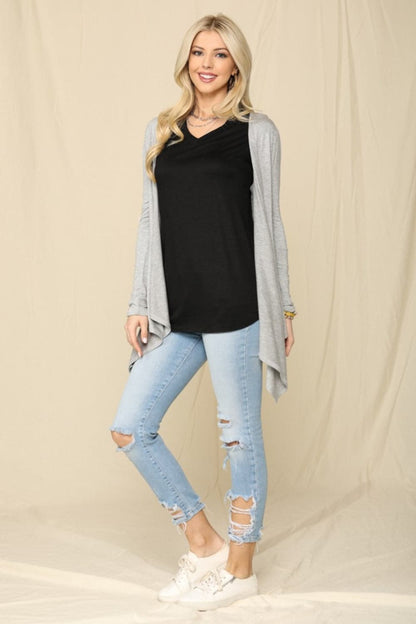 Celeste versatile open front knit cardigan