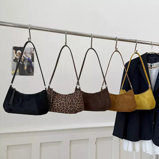Vintage Suede Shoulder Bag Small Imported Crossbody Style Simply Love