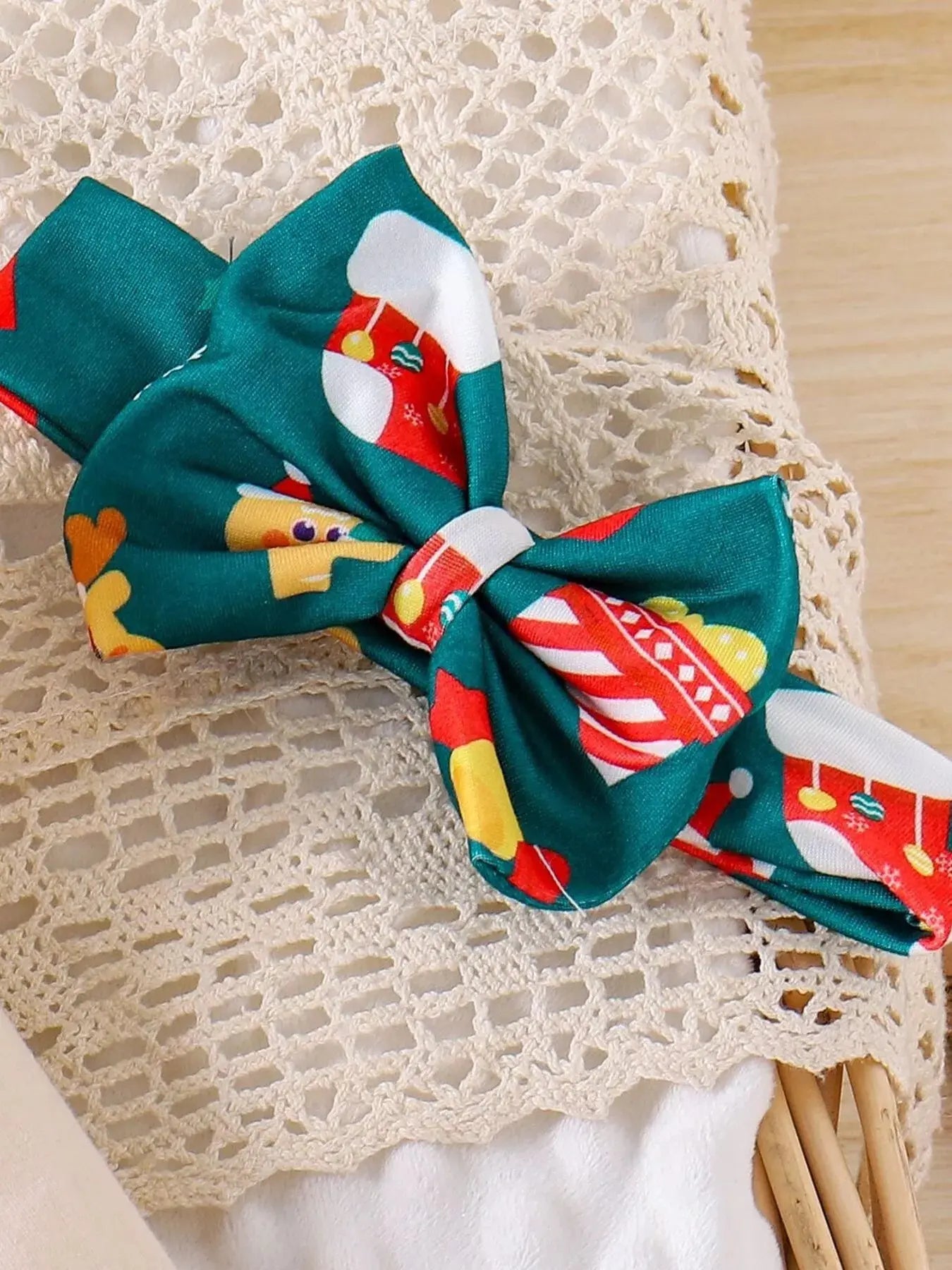 Children's Christmas Ruffled Long Sleeve Top and Skirt Set with Headband Simply Love