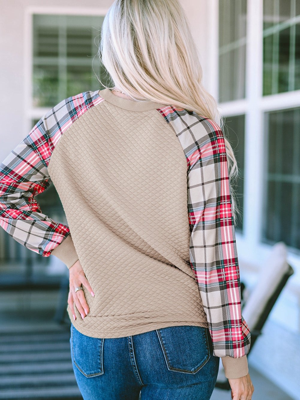 Everyday Plaid and Knit Hoodie