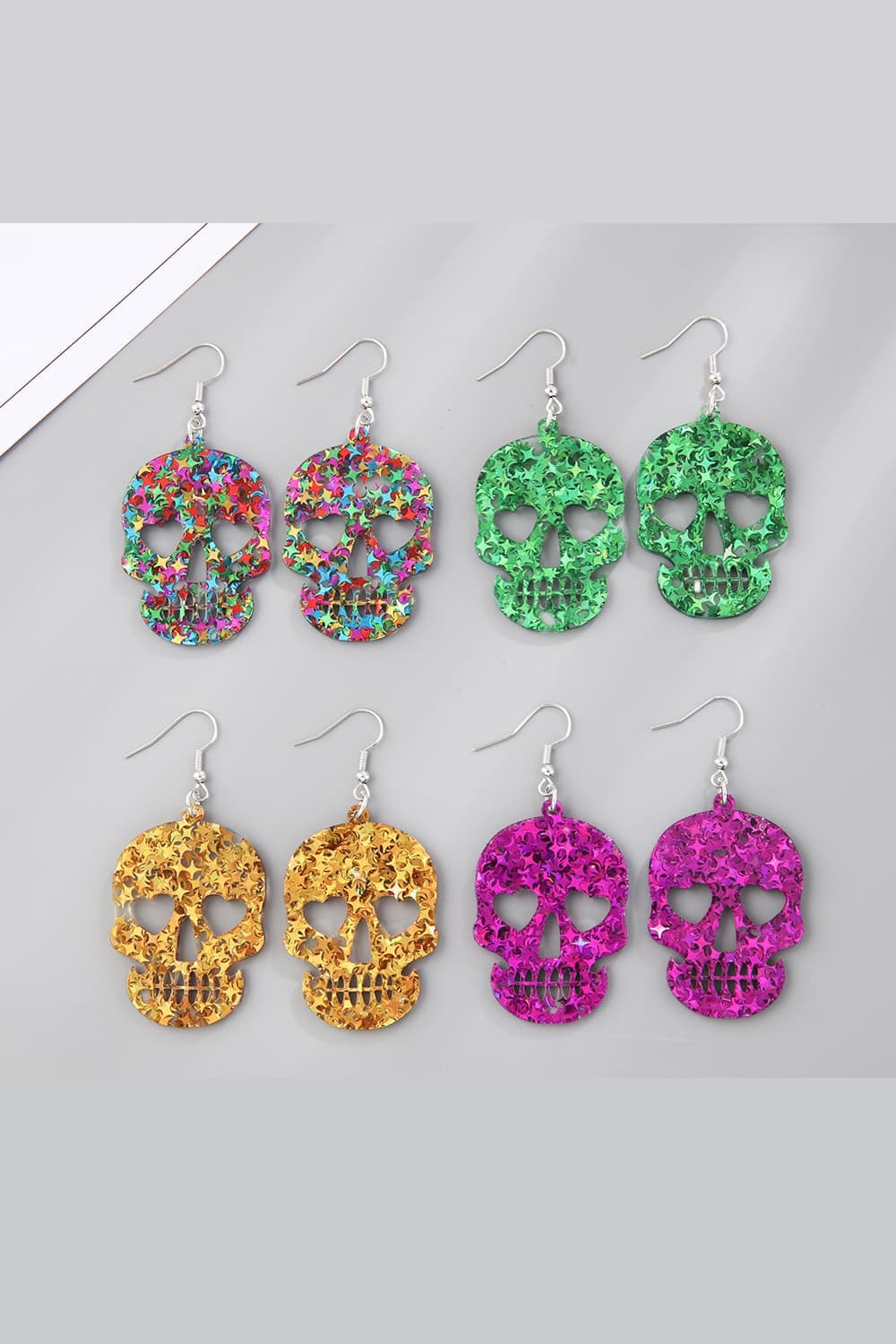 Spooky Chic Acrylic Skull Dangle Earrings