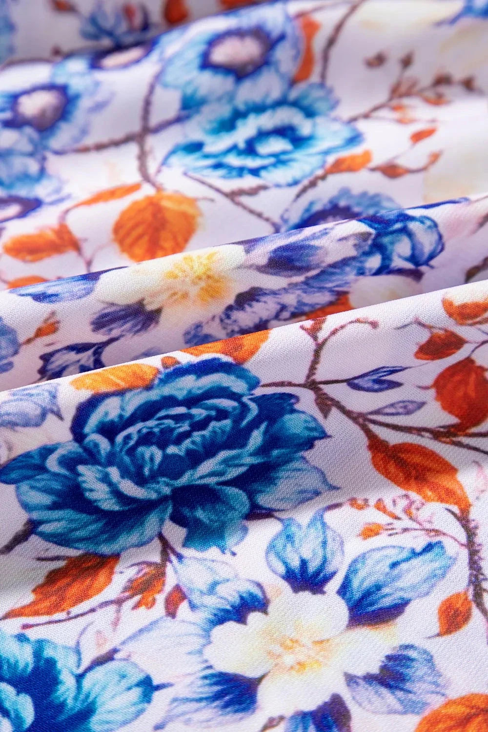 Mixed Floral Print Tie Neck Short Sleeve Dress Simply Love