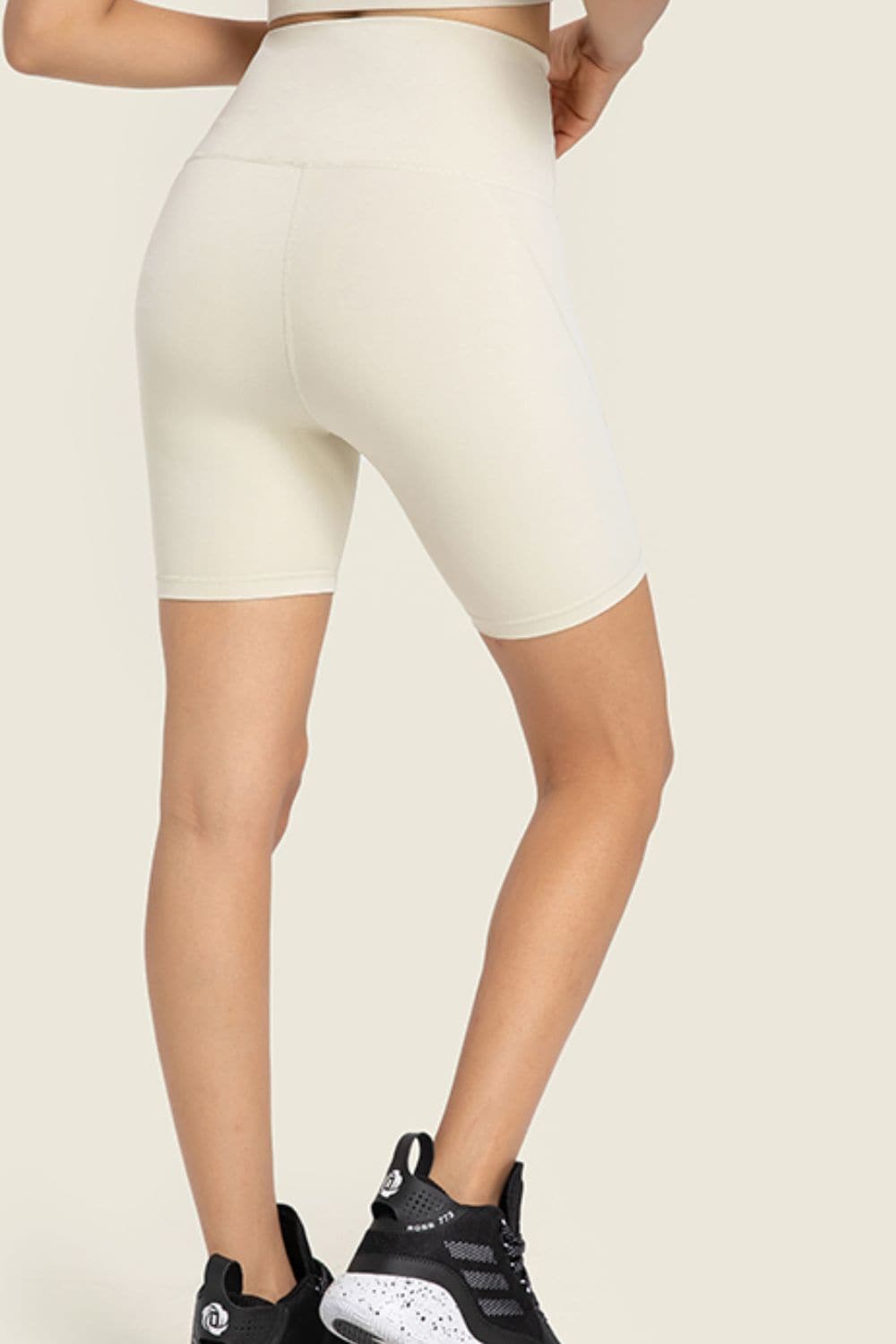 Seamless High-Rise Wide Waistband Biker Shorts.