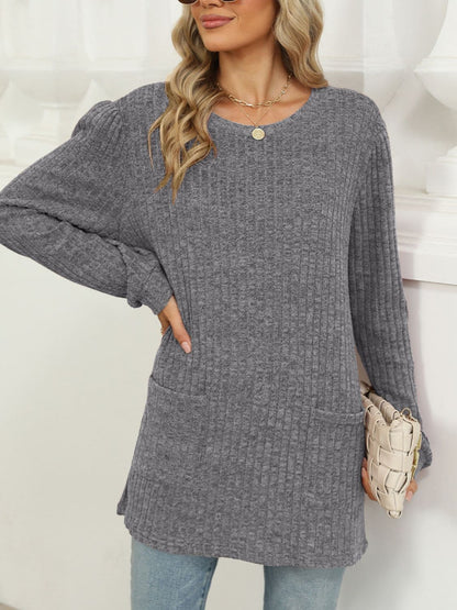 Stylish pocketed long sleeve tee