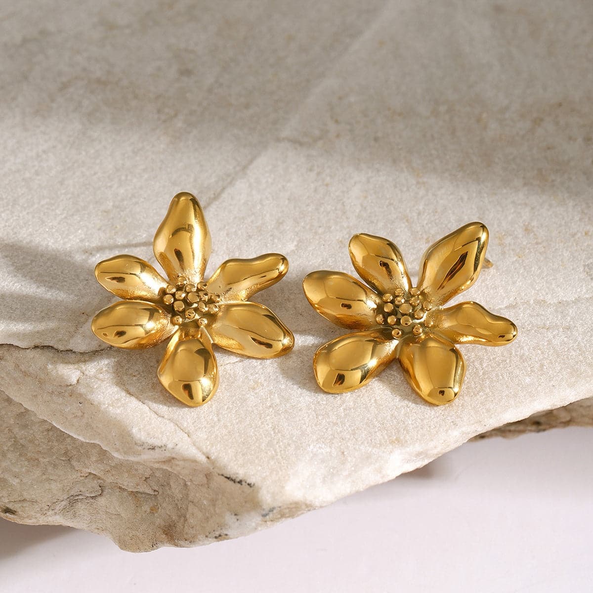 Stainless Steel Flower Earrings.