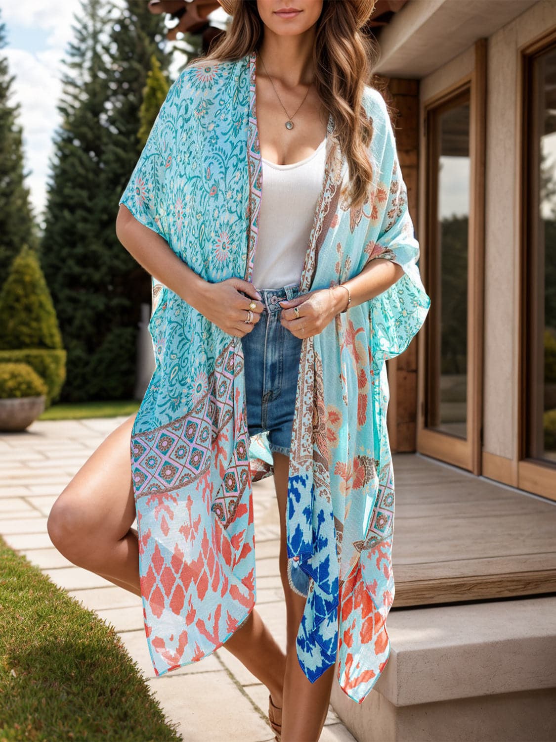 Printed Open Front Cover-Up.