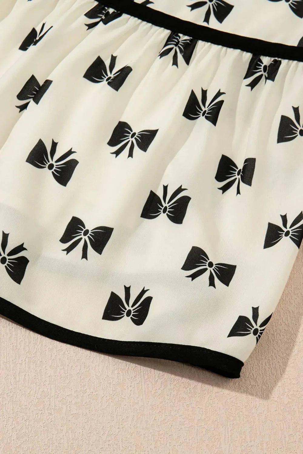 Bow Knot Color Contrast Trim Knotted Shoulder Mini Dress Simply Love