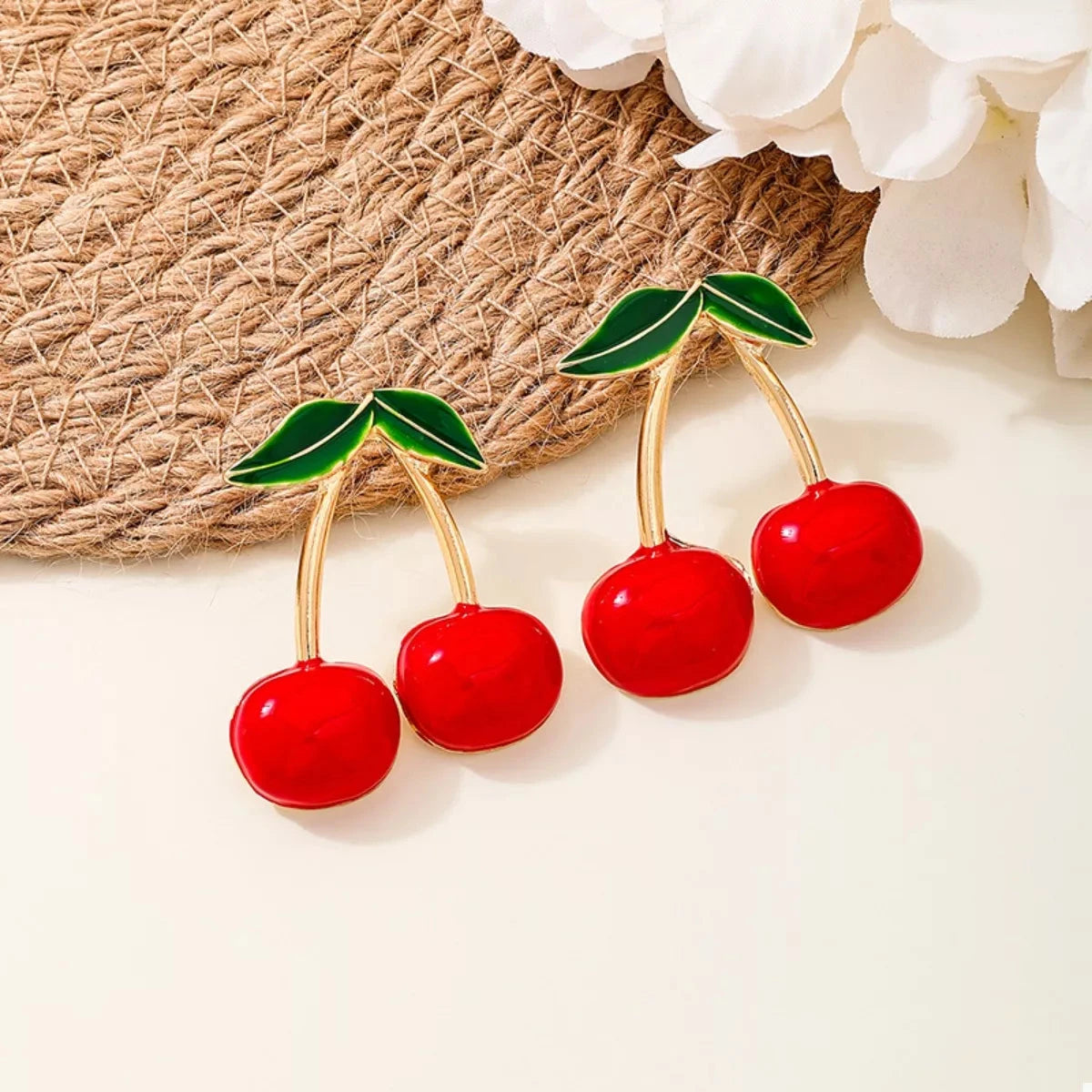 18K Gold-Plated Cherry Earrings Coco’s Tee Boutique