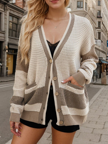 Chic button-up cardigan with pockets