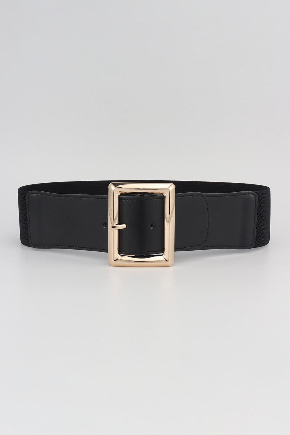 Rectangle Buckle Elastic Wide Belt.