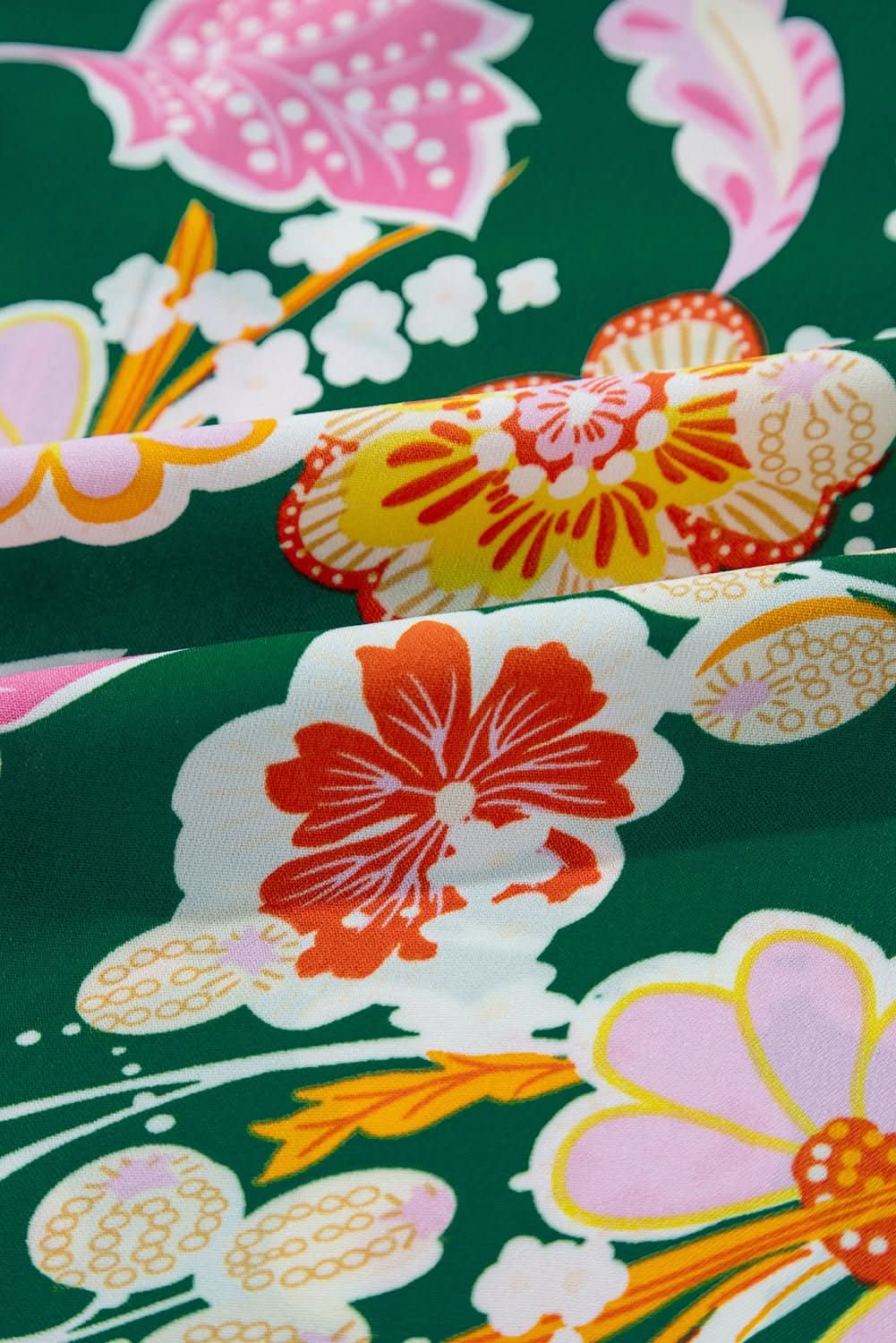 Green floral plus size babydoll top - Love Salve 