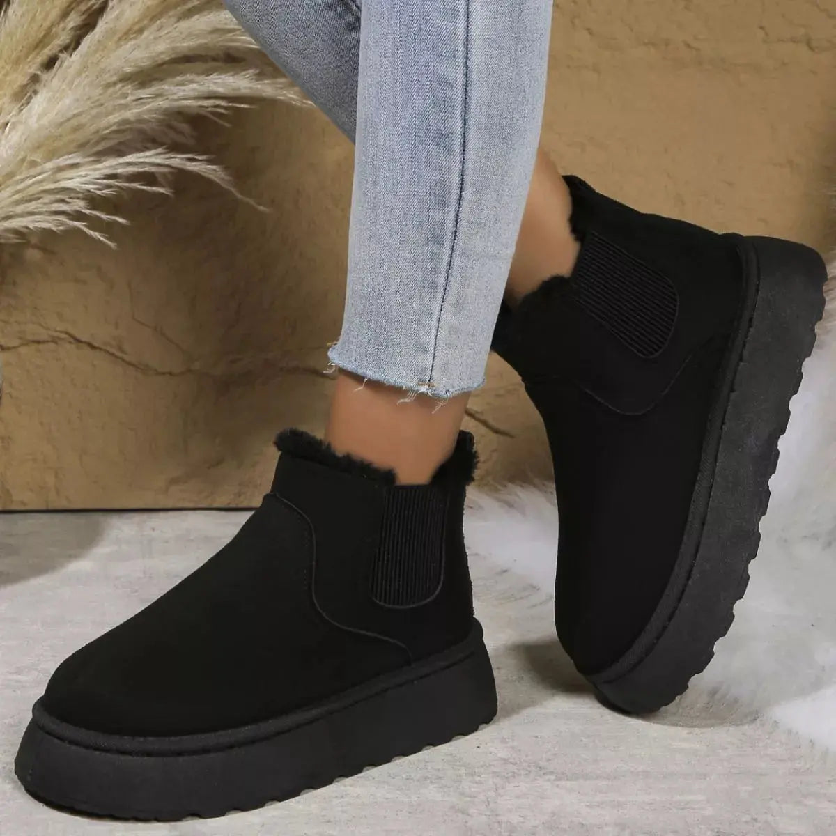 Round Toe Platform Ankle Boots Simply Love