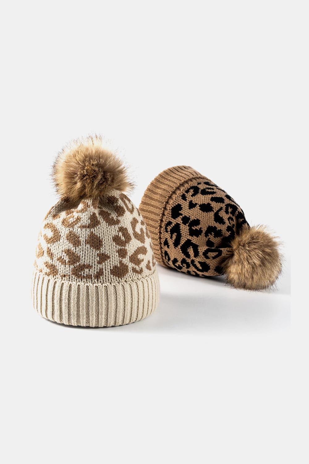 Leopard Pom-Pom Cuffed Beanie.