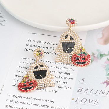 Sparkling ghost alloy earrings