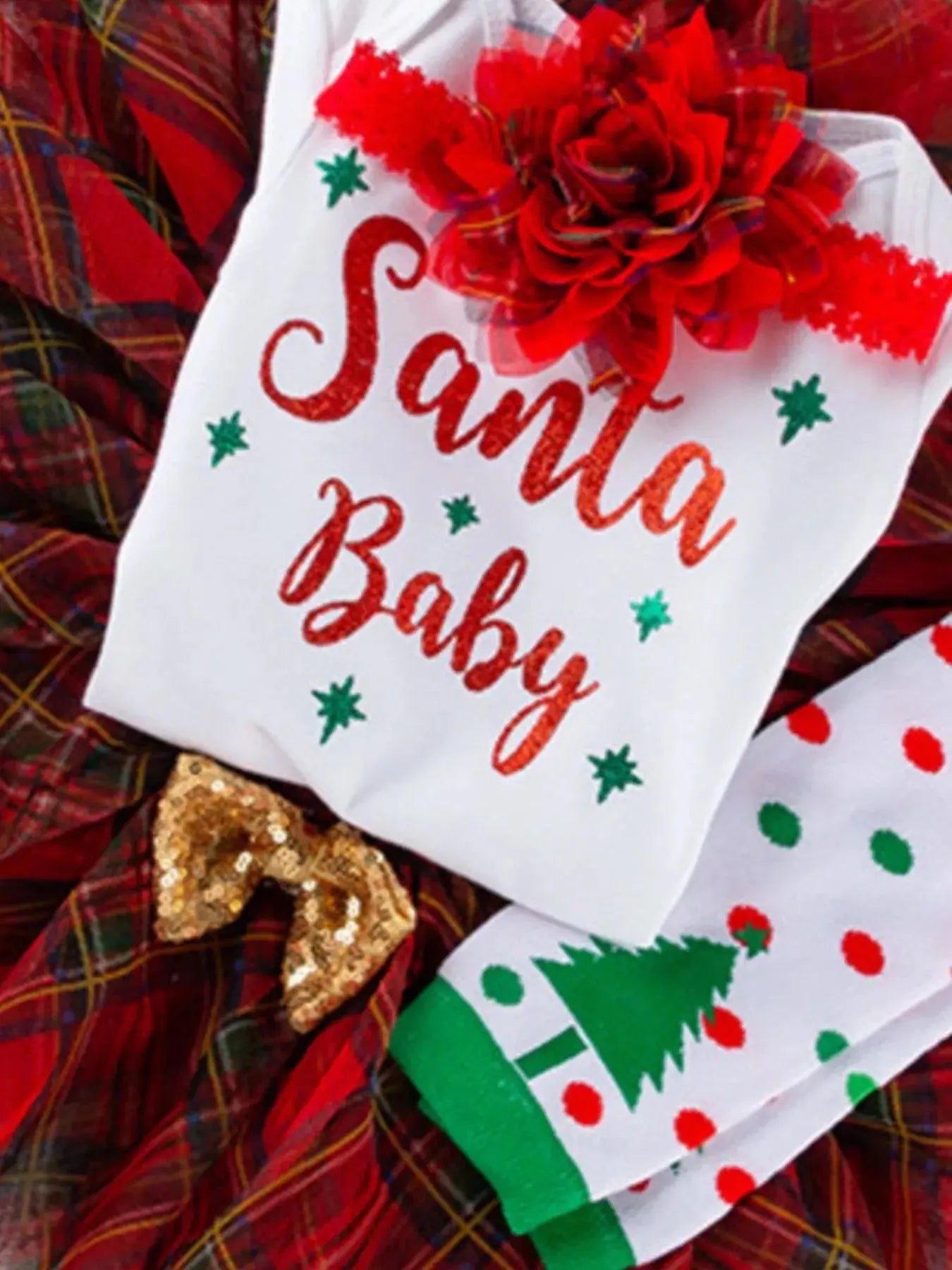 Children's Christmas Santa Baby 4 Piece Outfit Set Simply Love