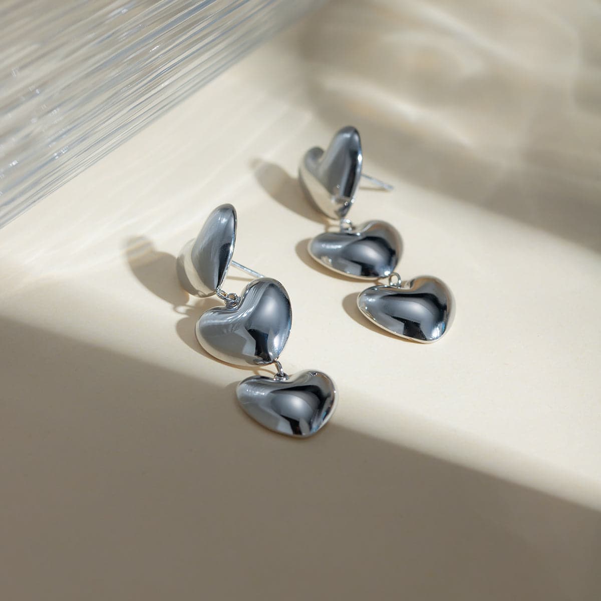 Stainless Steel Heart Earrings.