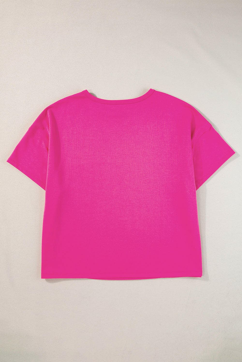 Pocketed Round Neck Short Sleeve T-Shirt.