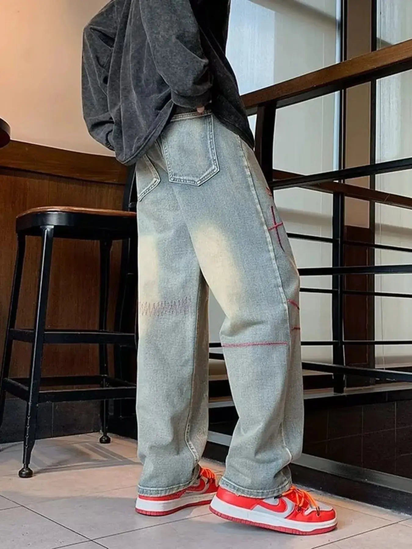 Men's Full Size Washed Wide Leg Jeans Plus Size Simply Love