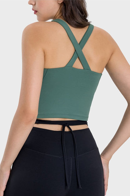 Crisscross Grecian Neck Active Cami.