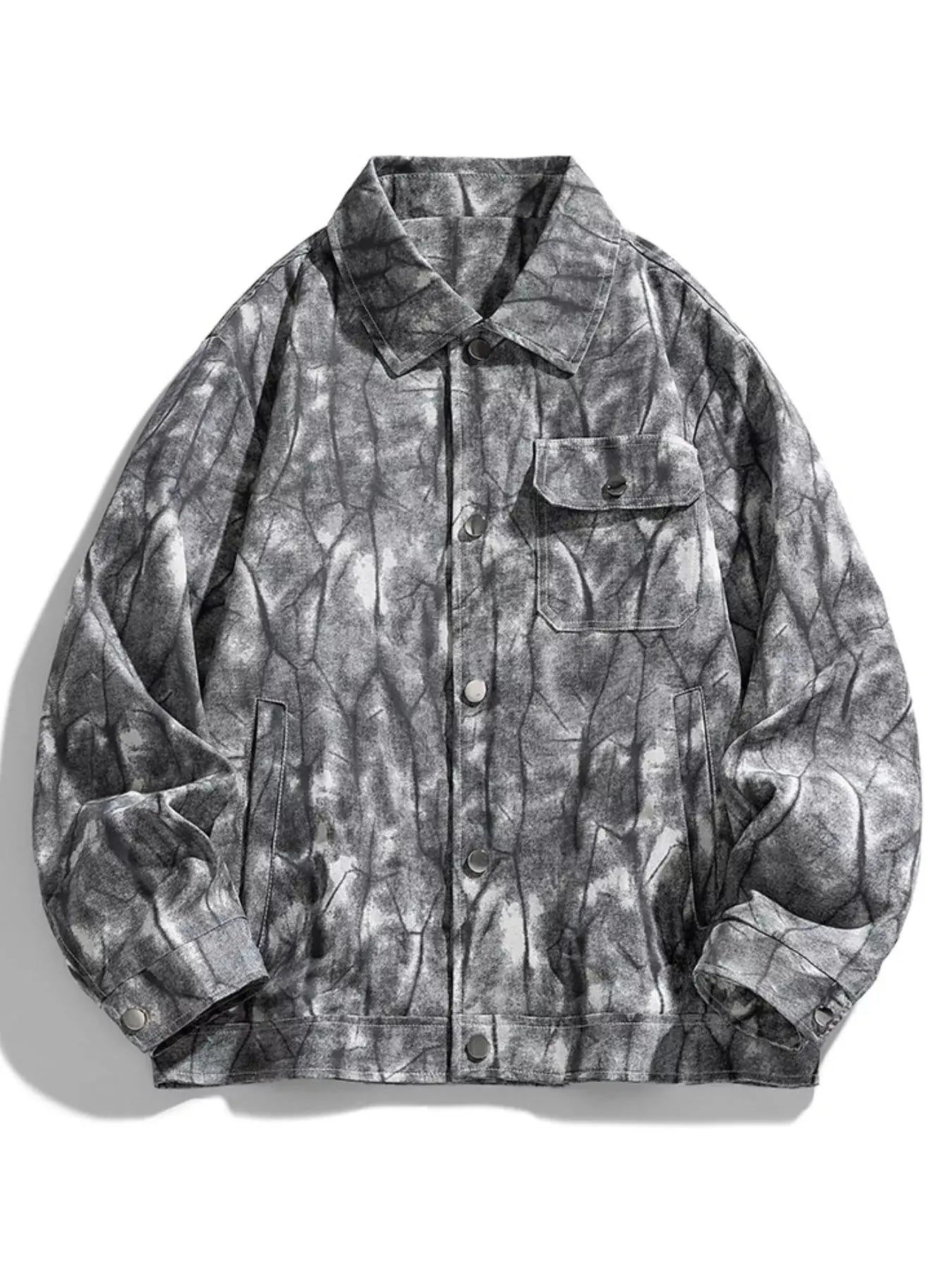 Men's Plus Size Abstract Print Long Sleeve Casual Jacket Simply Love