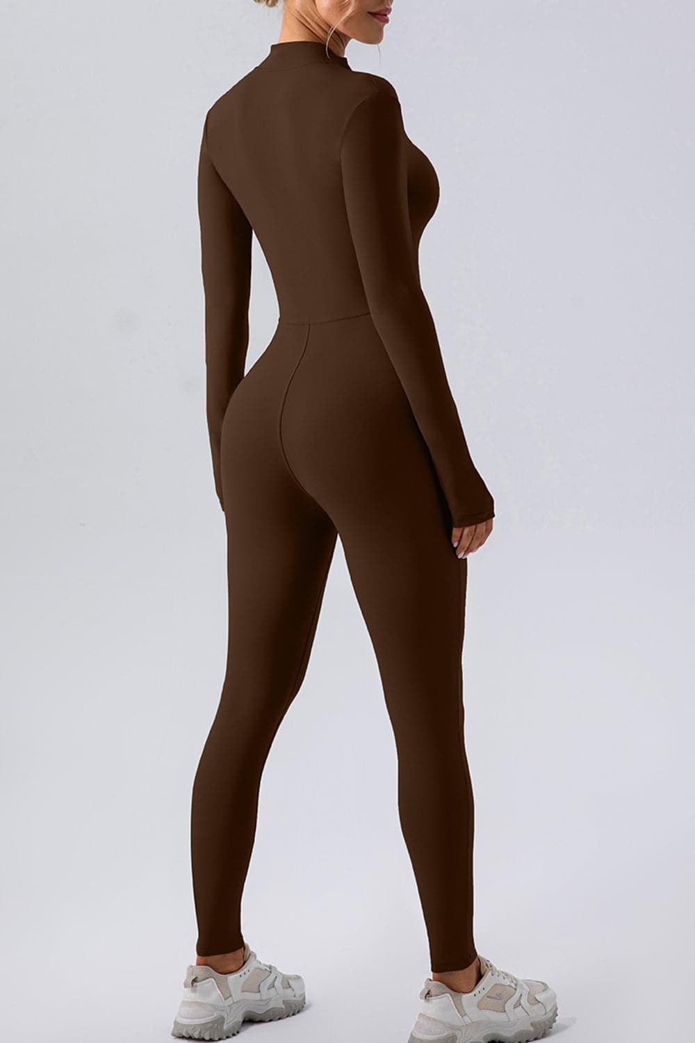 Half Zip Mock Neck Active Jumpsuit.