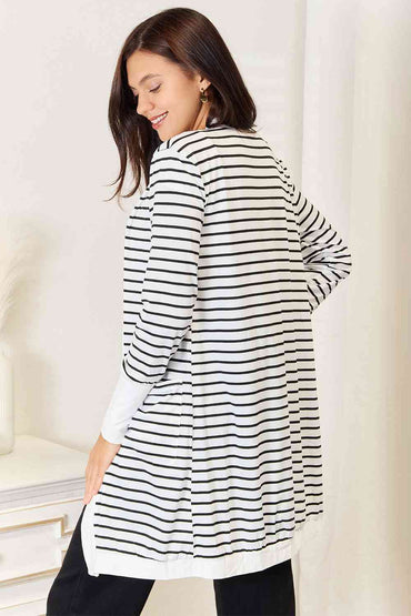 Double Take: Striped Long Cardigan