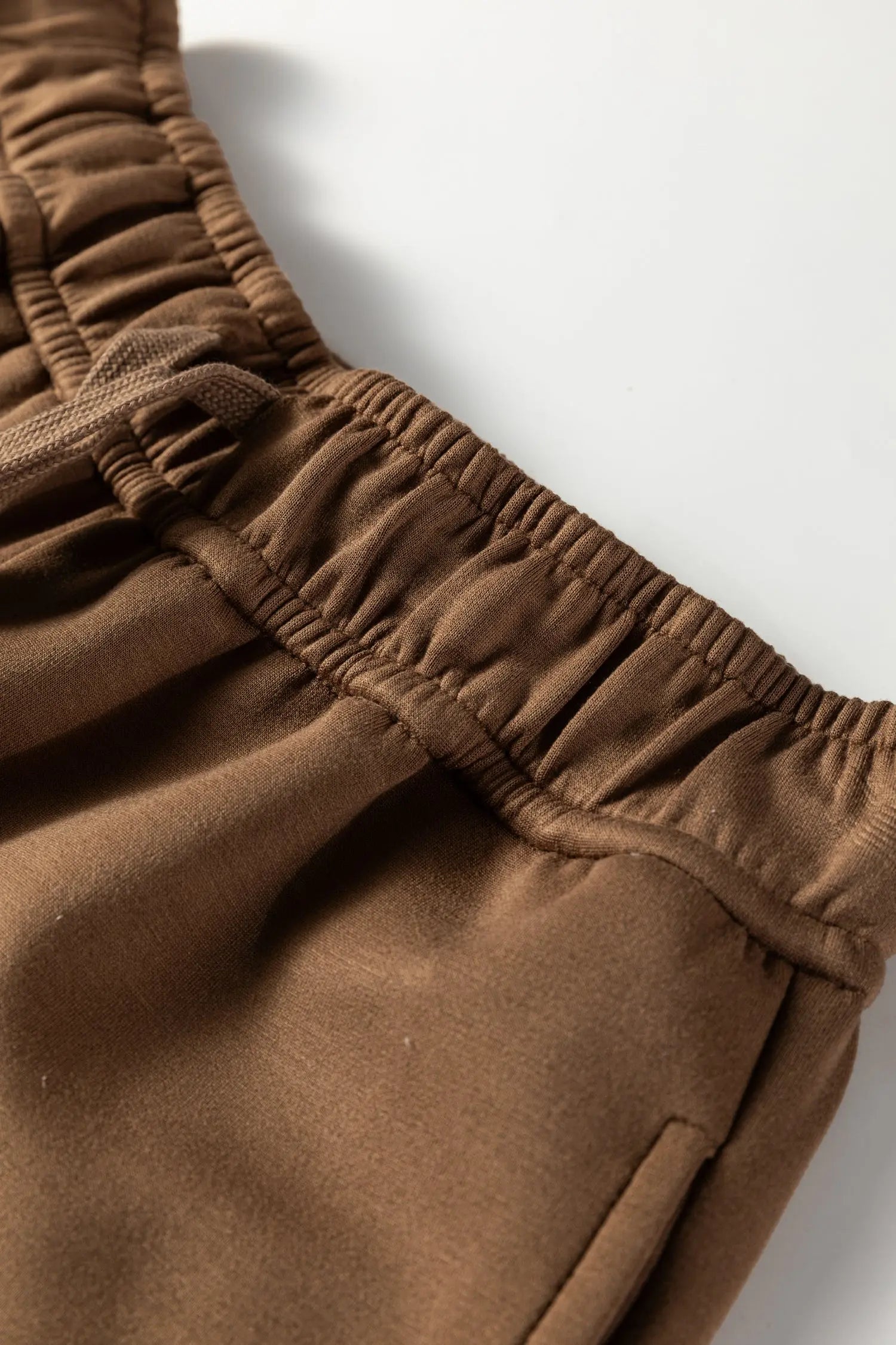 Coffee Solid Color V Neck Top And High Waist Pants Set Dear-Lover Dropshipping