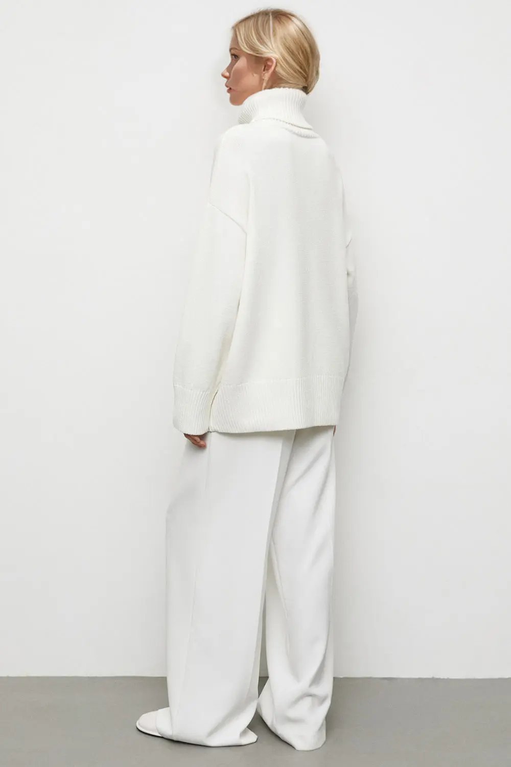 Basic Bae Turtleneck Dropped Shoulder Long Sleeve Sweater - Love Salve