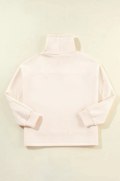 Drawstring Turtleneck Long Sleeve Sweatshirt