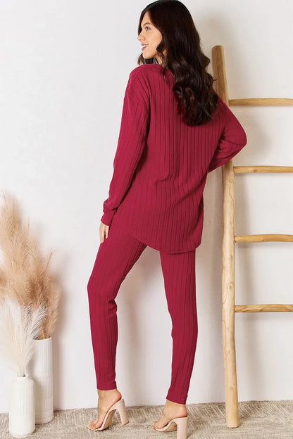 ShopBasicbae: Ribbed High-Low Set