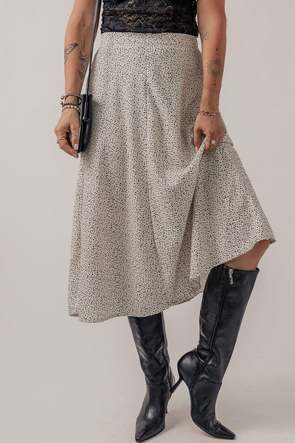 Speckle High Waist Midi Skirt.