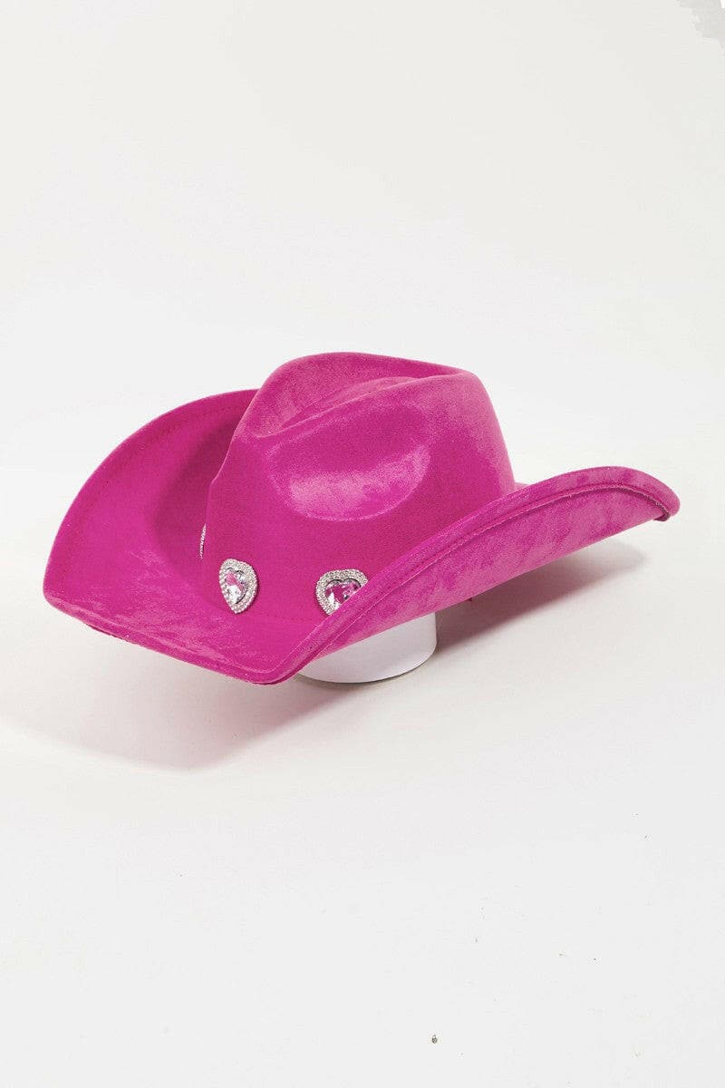 Fame Rhinestone Pave Heart Cowboy Hat.