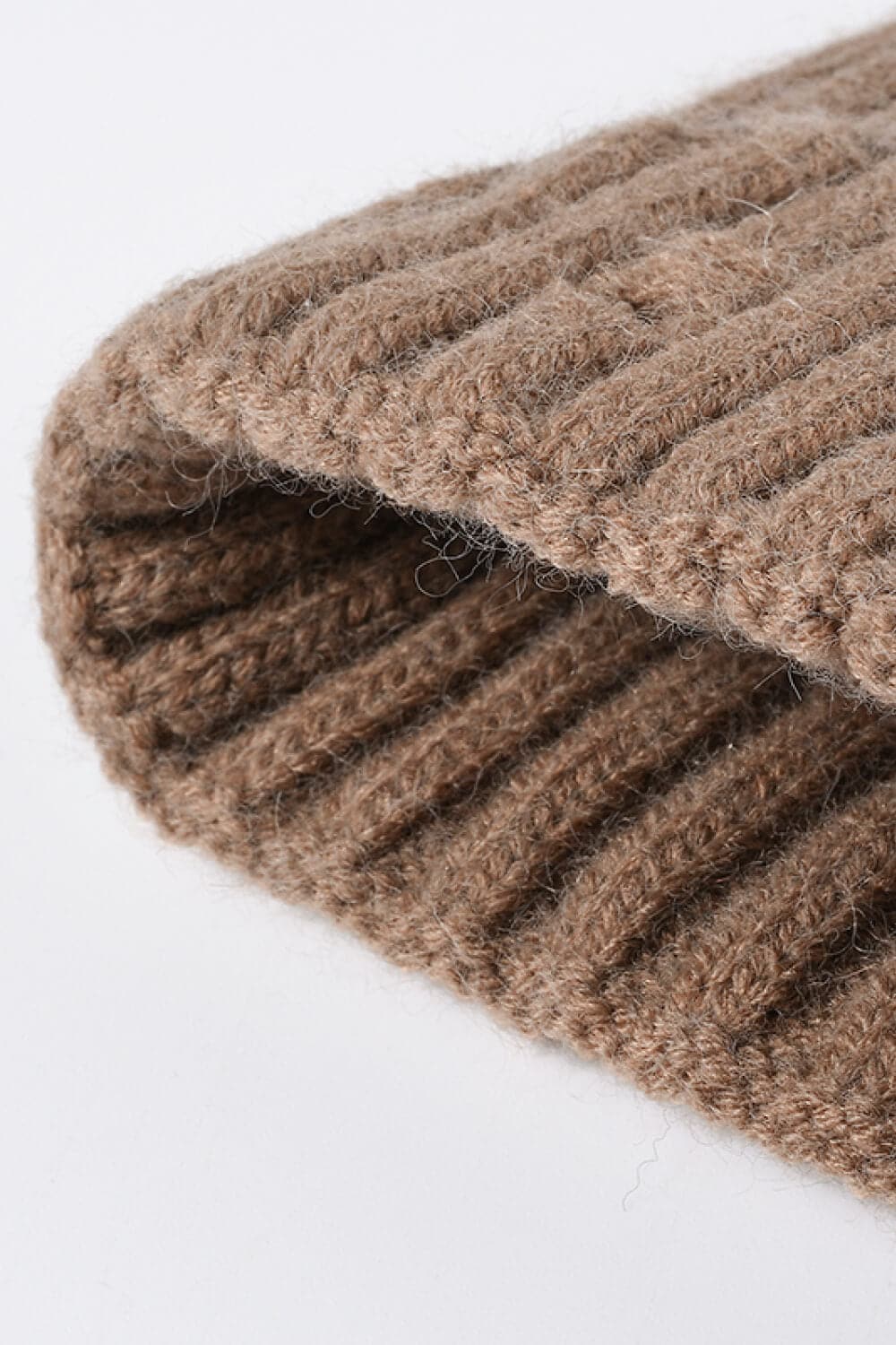 Distressed Rib-Knit Beanie.