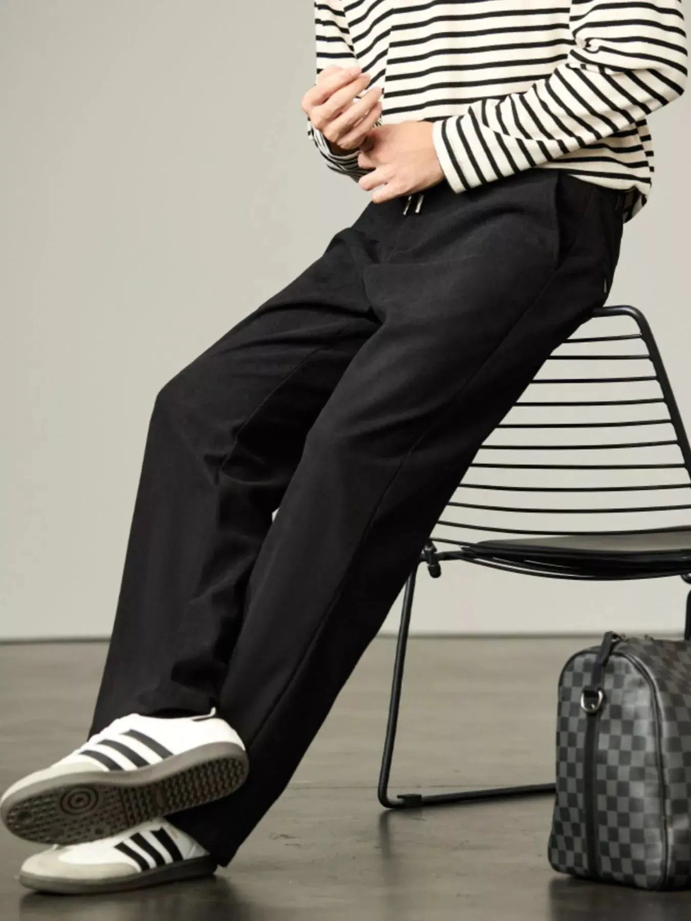 Men's Plus Size Straight-Leg Drawstring Pants Simply Love