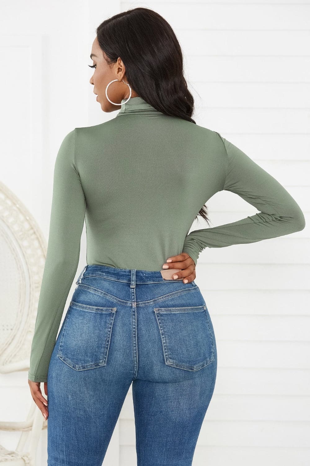 Turtleneck Long Sleeve Bodysuit.