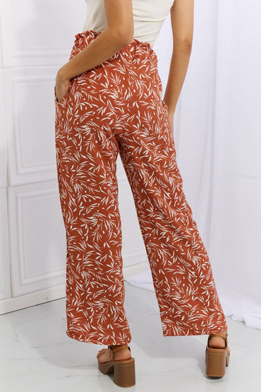 Heimish Right Angle Full Size Geometric Printed Pants in Red Orange