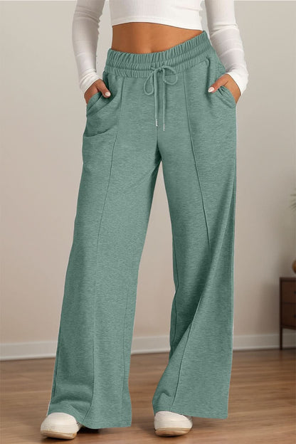 Effortlessly chic wide leg pants with drawstring waist