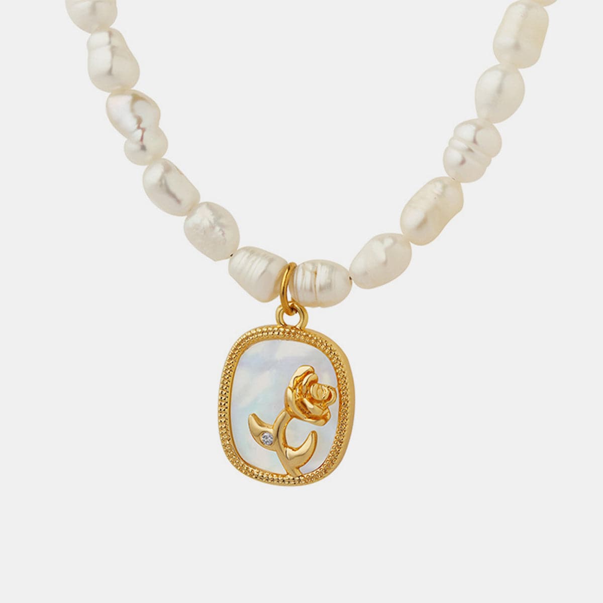 18K Gold-Plated Freshwater Pearl Necklace.