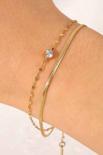 Icing on the Cake Rhinestone Double-Layered Bracelet.